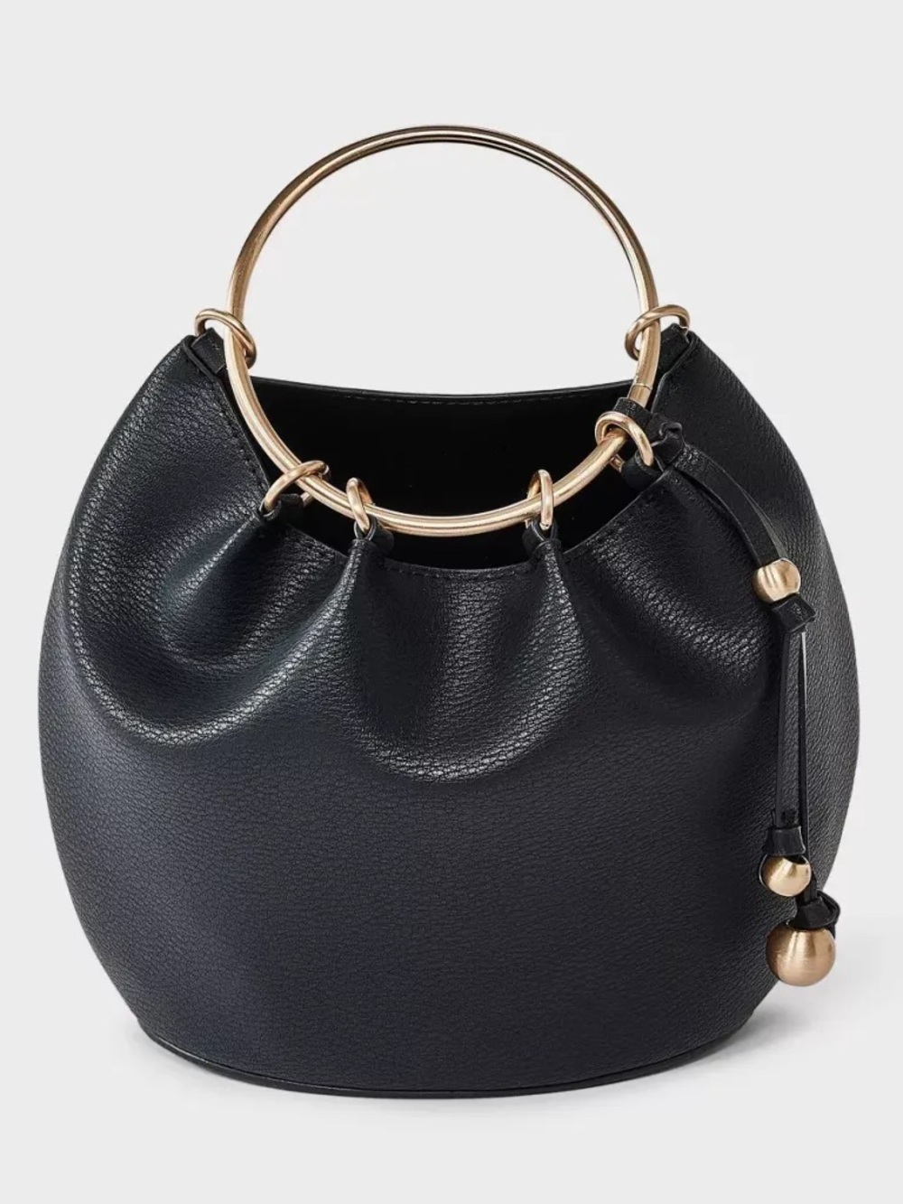 Target Black Hobo Bag with Gold Ring Handles